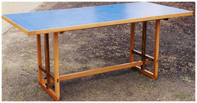 Custom made blue table